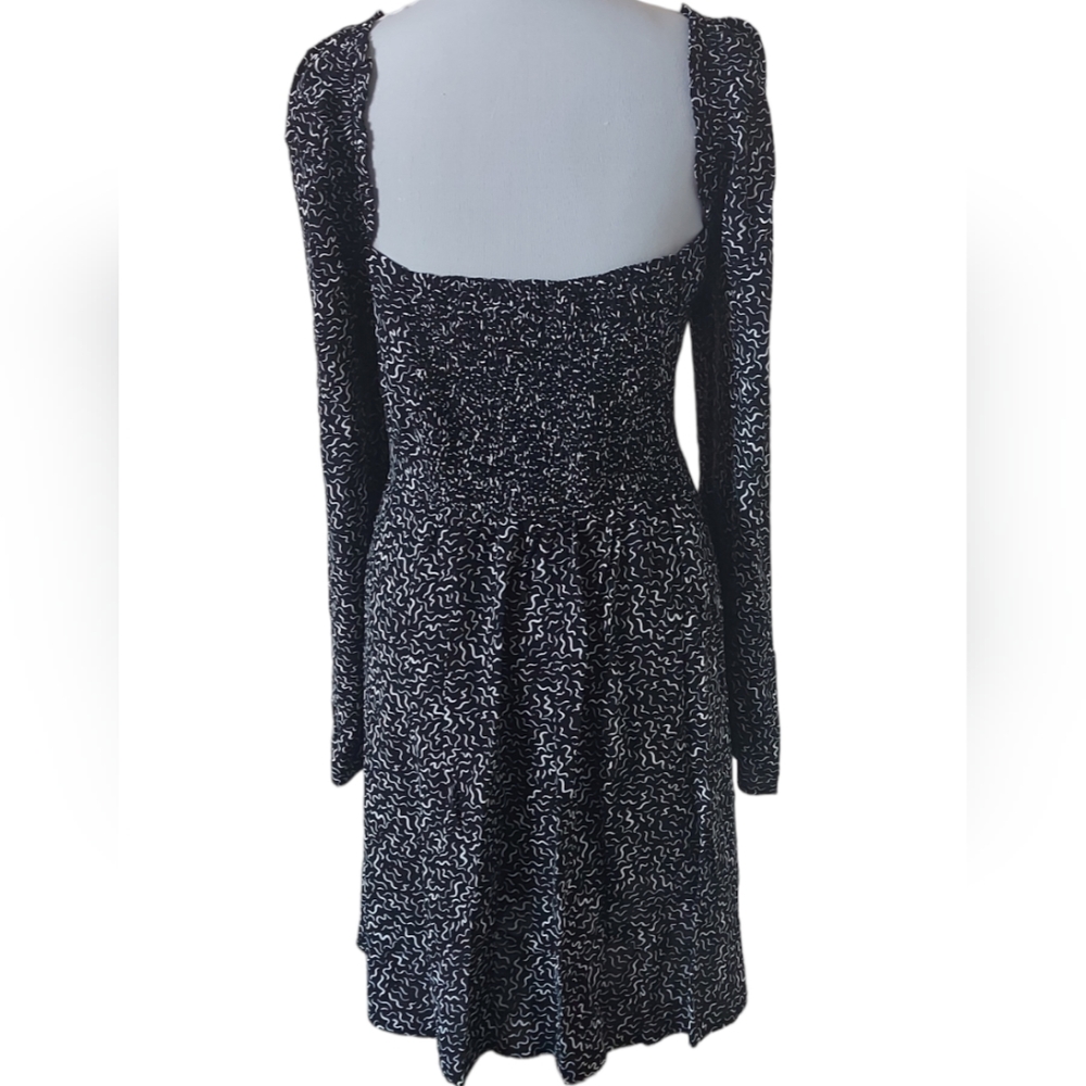 BNWT Nobody’s Child UK Size 20 Saffy Squiggle Black Curve Dress Knee Length - Picture 4 of 8